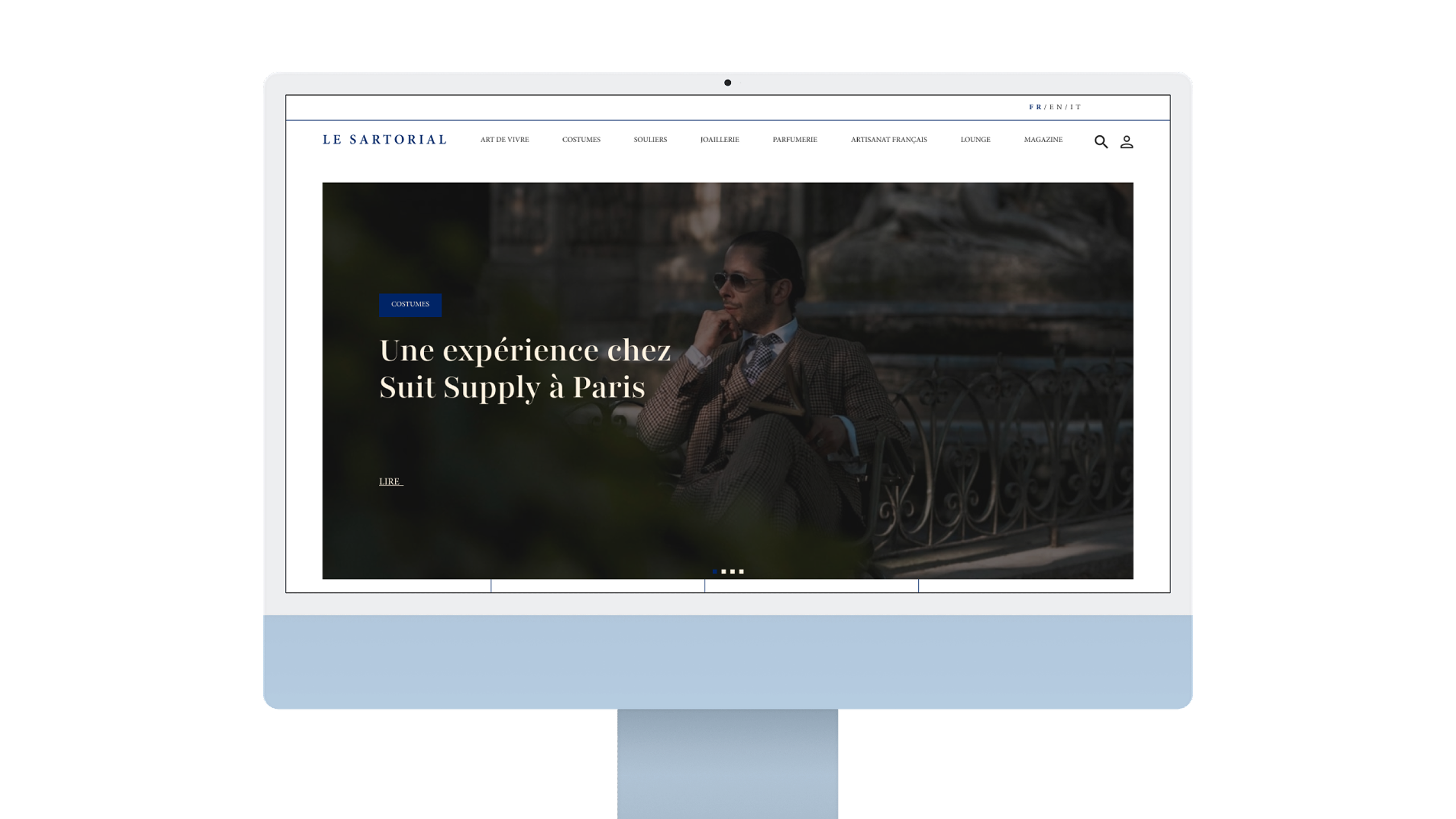Mockup du site web Le Sartorial